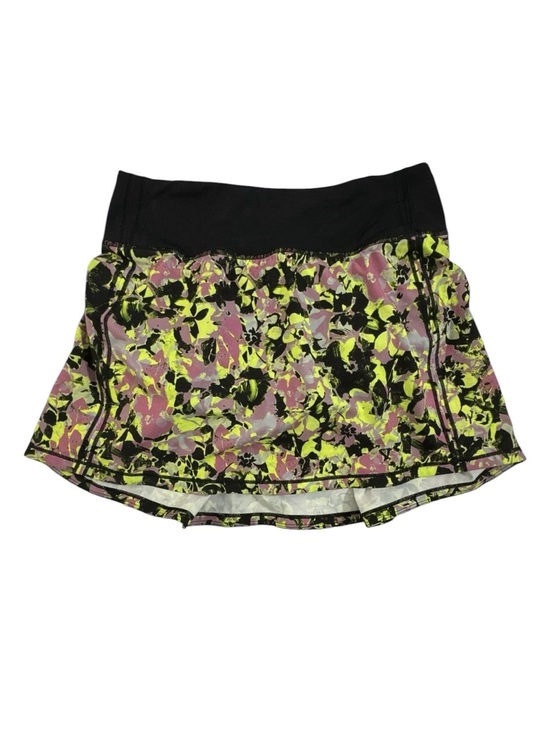 lululemon athletica Pants - Lululemon Pace Rival Mid-Rise Skirt Inflected Highlight Yellow Multi/Black Sz 4